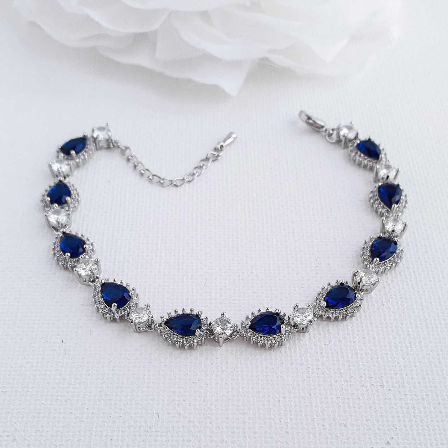 Blue Wedding Bracelet in Rose Gold-AOI