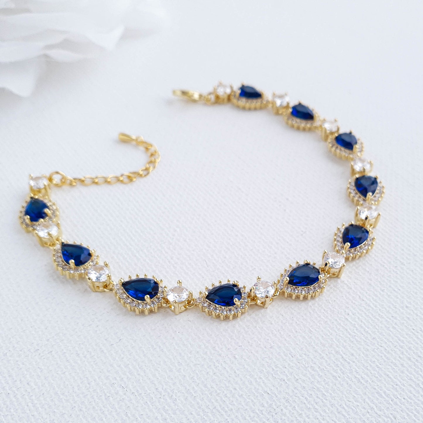 Blue Wedding Bracelet in Rose Gold-AOI