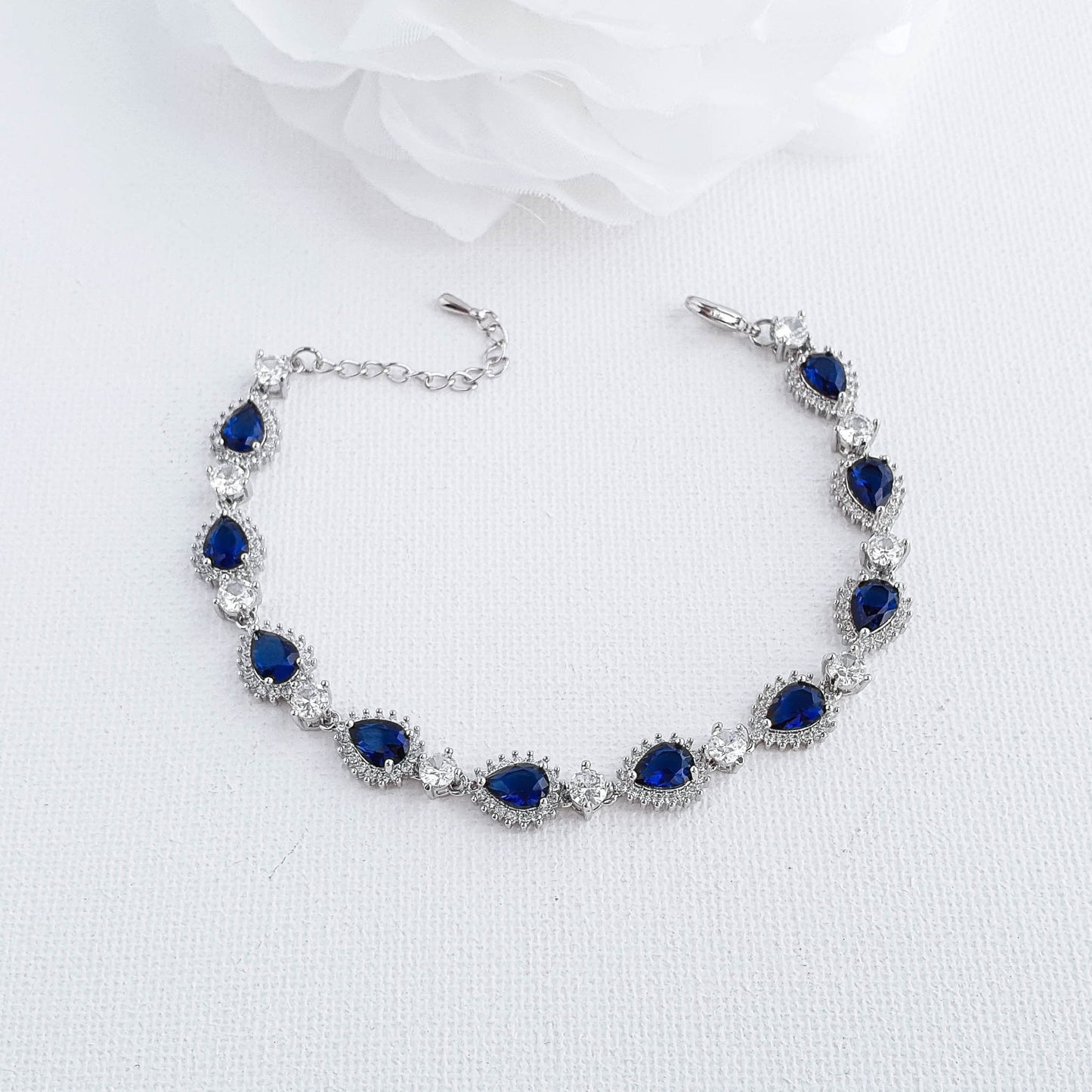 Blue Wedding Bracelet in Rose Gold-AOI