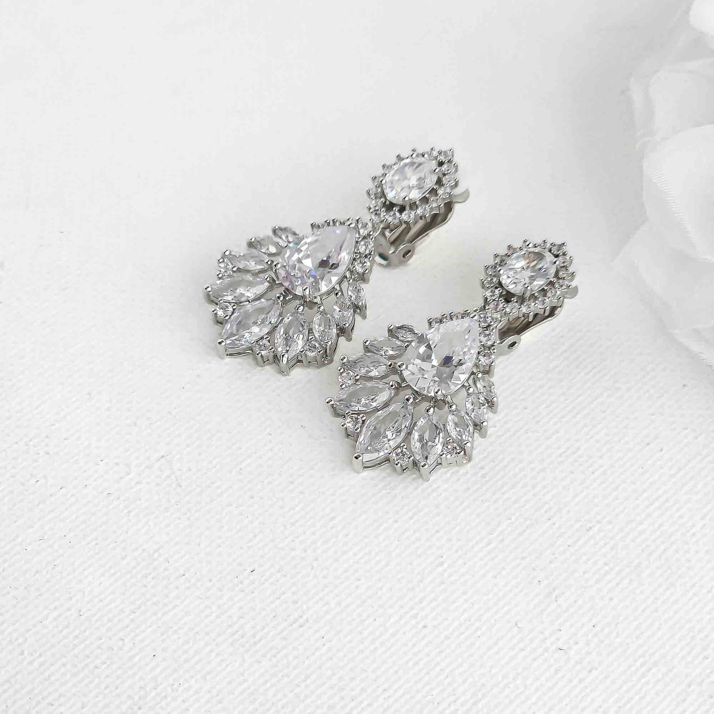 Clip On Earrings for Weddings Occasions Prom-Anna