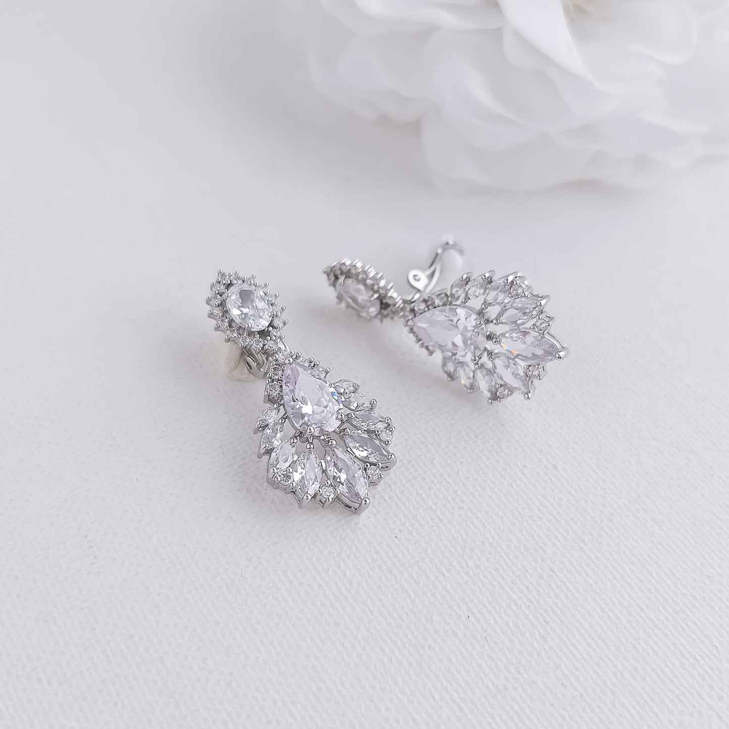 Clip On Earrings for Weddings Occasions Prom-Anna