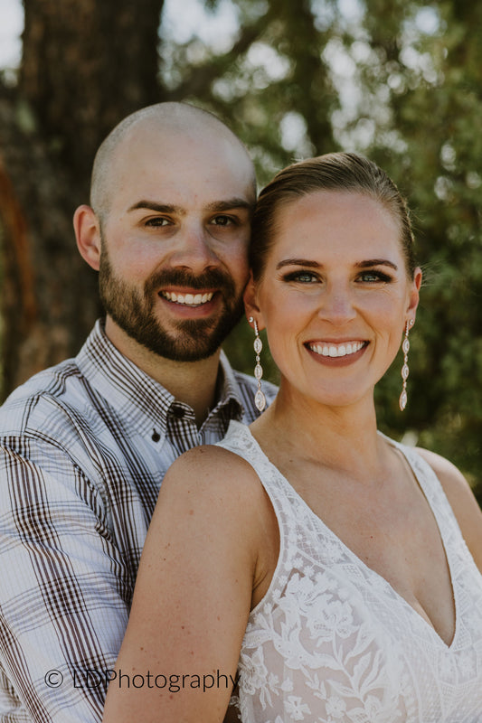 Extra Long Bridal Earrings in Rose Gold- Harriet