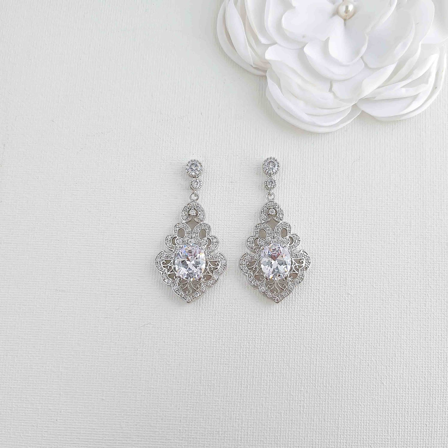 Vintage Drop Earrings for Brides-Eloise