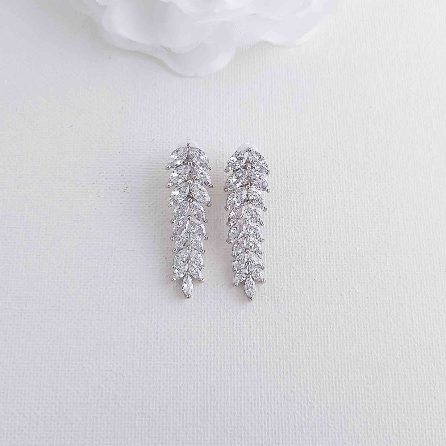 Clip On Earrings with Leaves-Helen