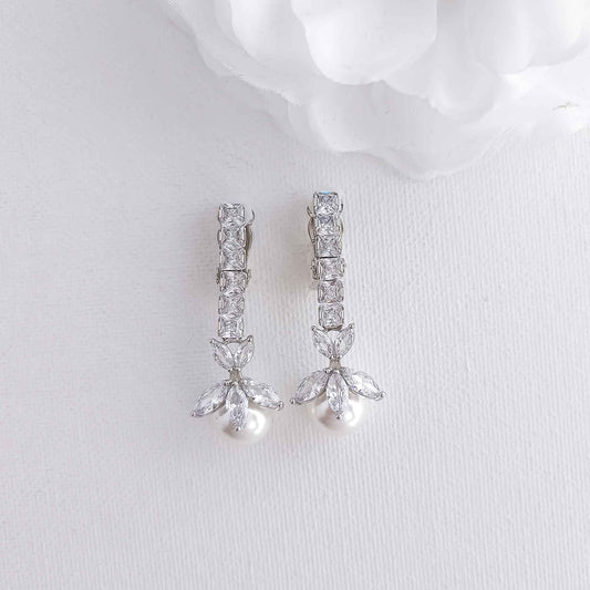 Pearl Drop Earrings with Clip On's-Jocelyn