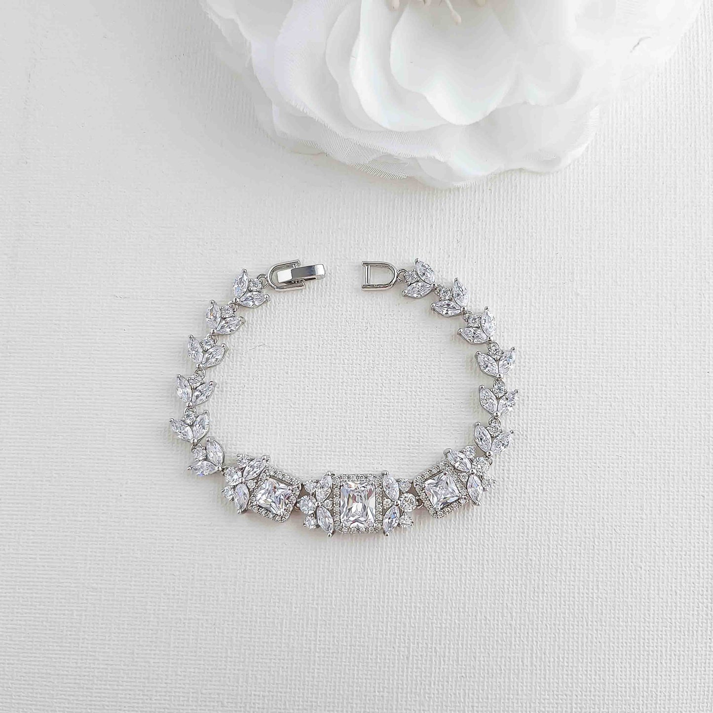Drop Earrings and Bracelet Set for Wedding-Lacie