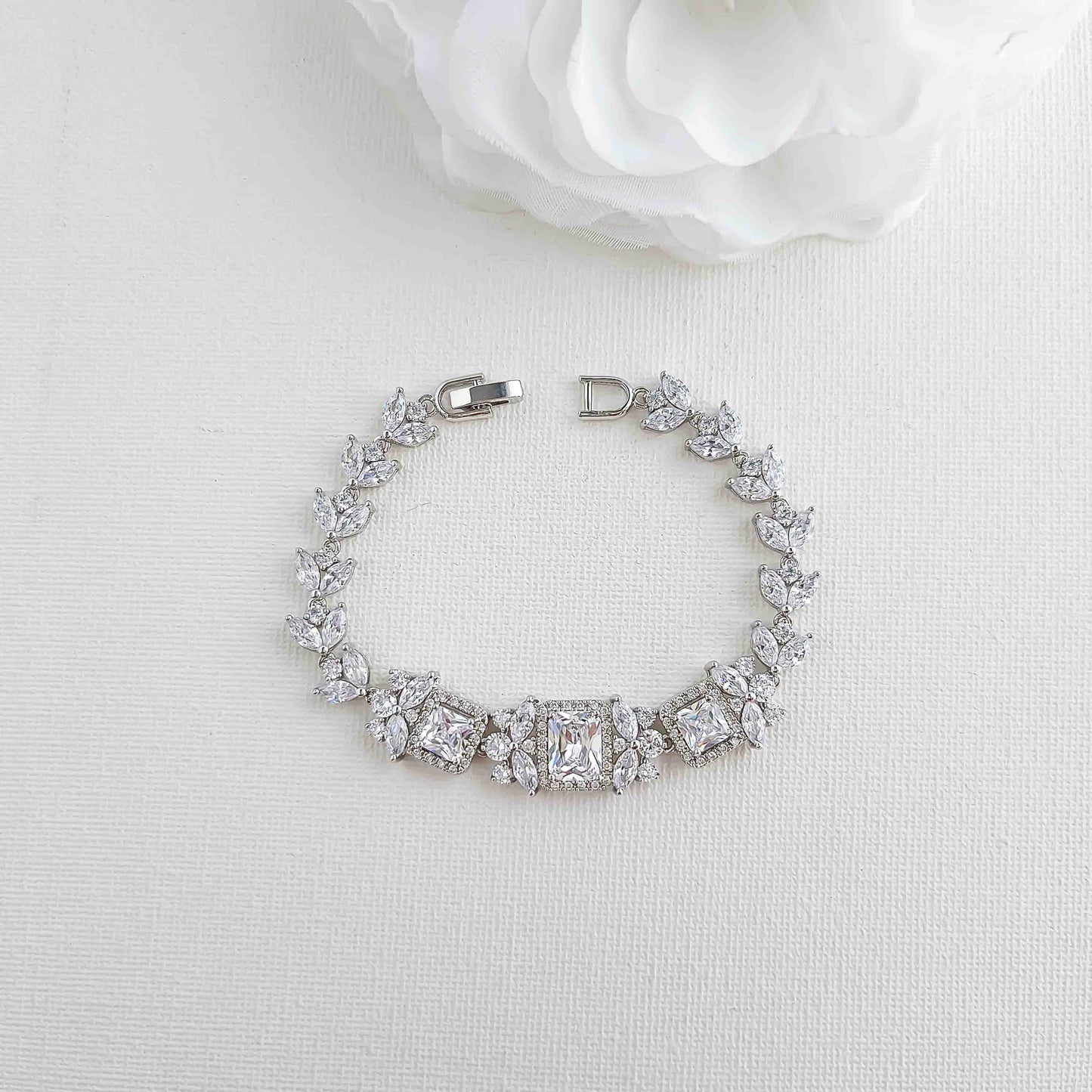 Drop Earrings and Bracelet Set for Wedding-Lacie