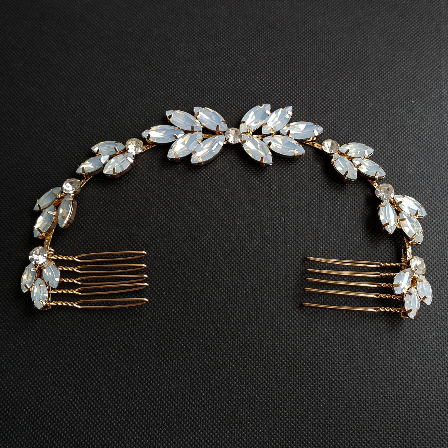 Blue Opal Bridal Headpiece in Rose Gold-Sea Holly