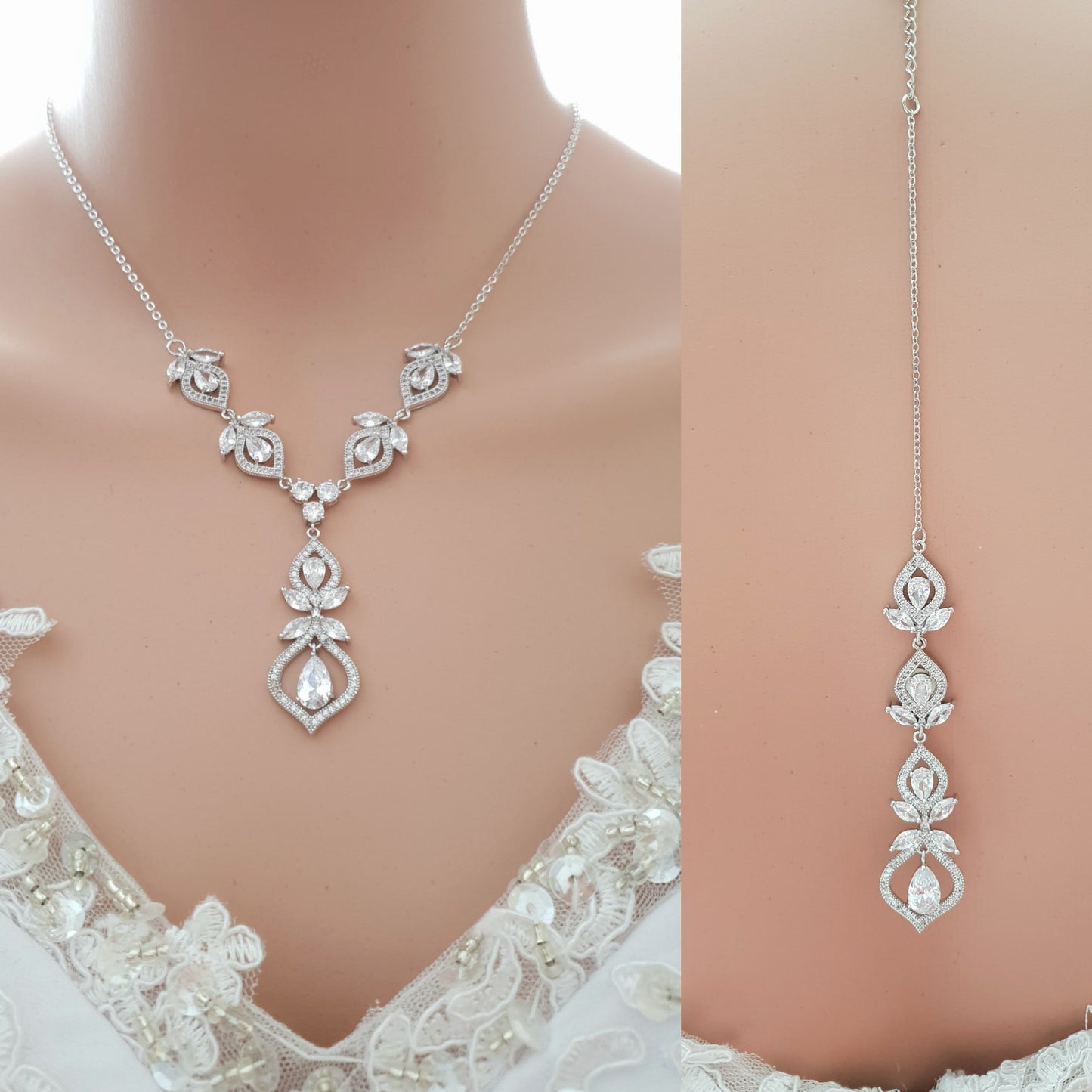 Bridal Backdrop Necklace- Meghan