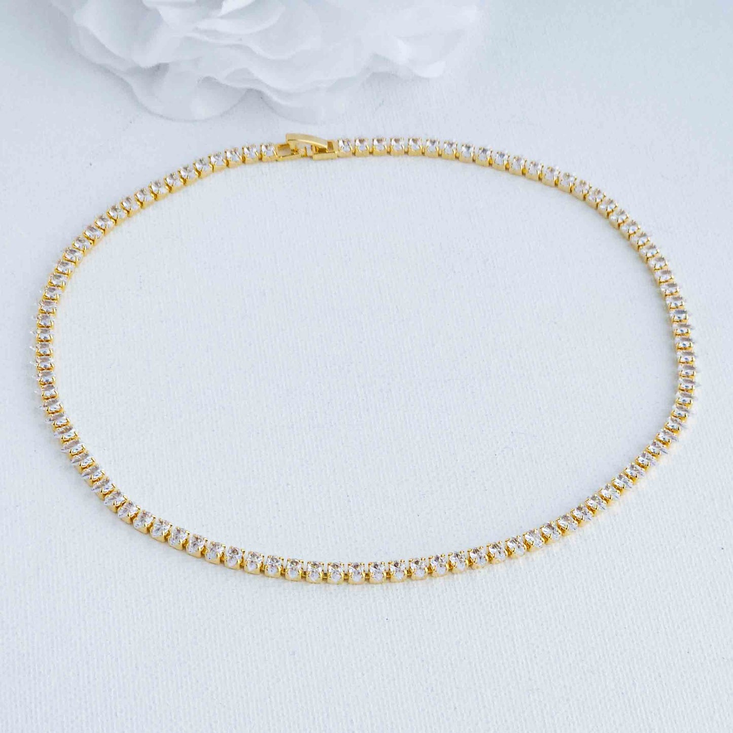 Eternity Tennis Necklace in Gold- Tania