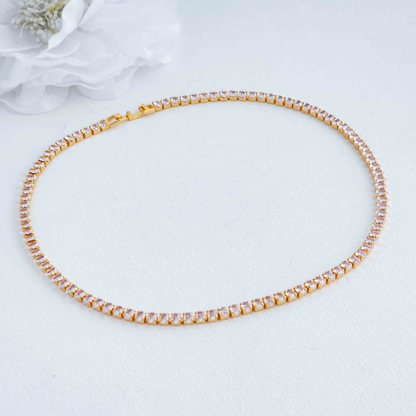 Eternity Tennis Necklace in Gold- Tania