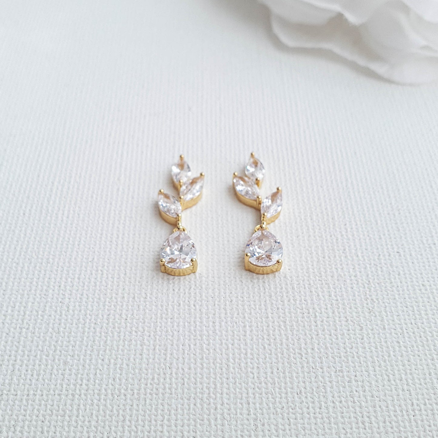 Leaf Wedding Bracelet and Earrings Set in Silver-Taylor