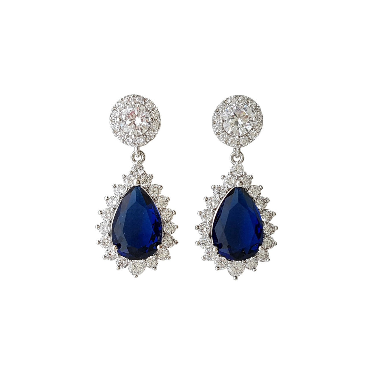 Blue Stone Earrings-Aoi