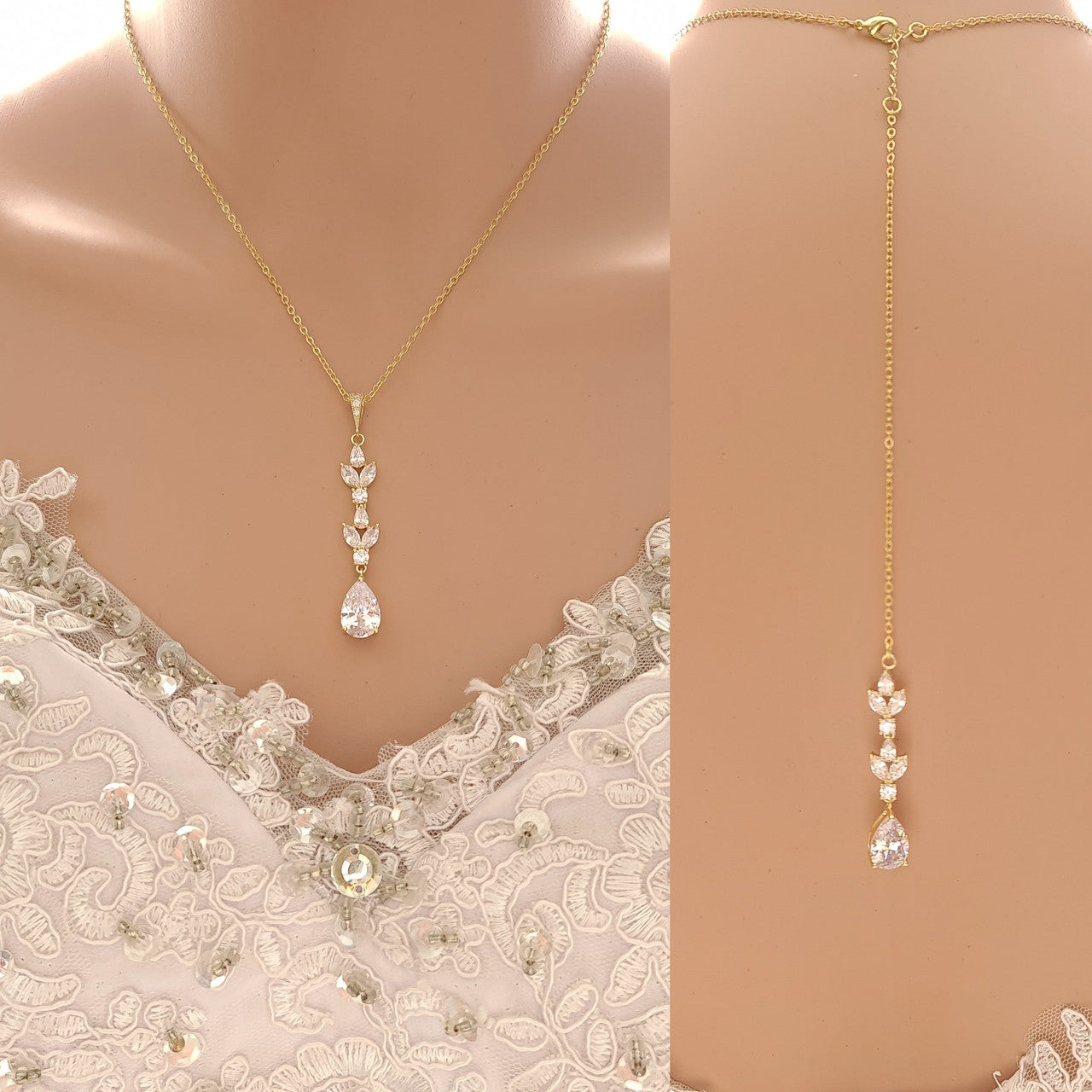 Simple Rose Gold Wedding Jewellery Set for The Bride-Anya