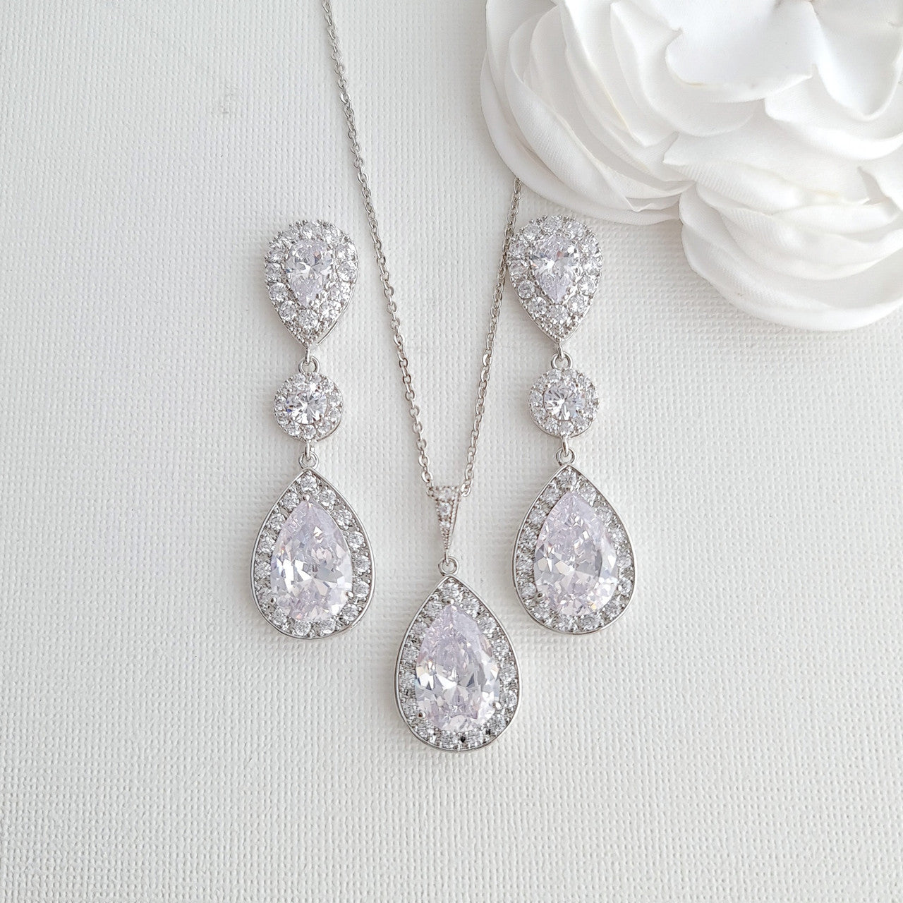 Rose Gold Wedding Jewelry Set for Brides- Penelope