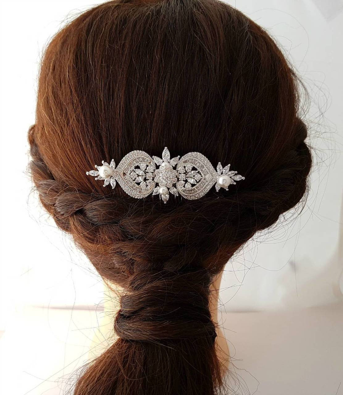 Gold Hair Comb, Wedding Hair Comb, Pearl Bridal Hair Piece, Crystal Rose Gold Headpiece,  Pearls, Bride Hair Jewelry, Rosa