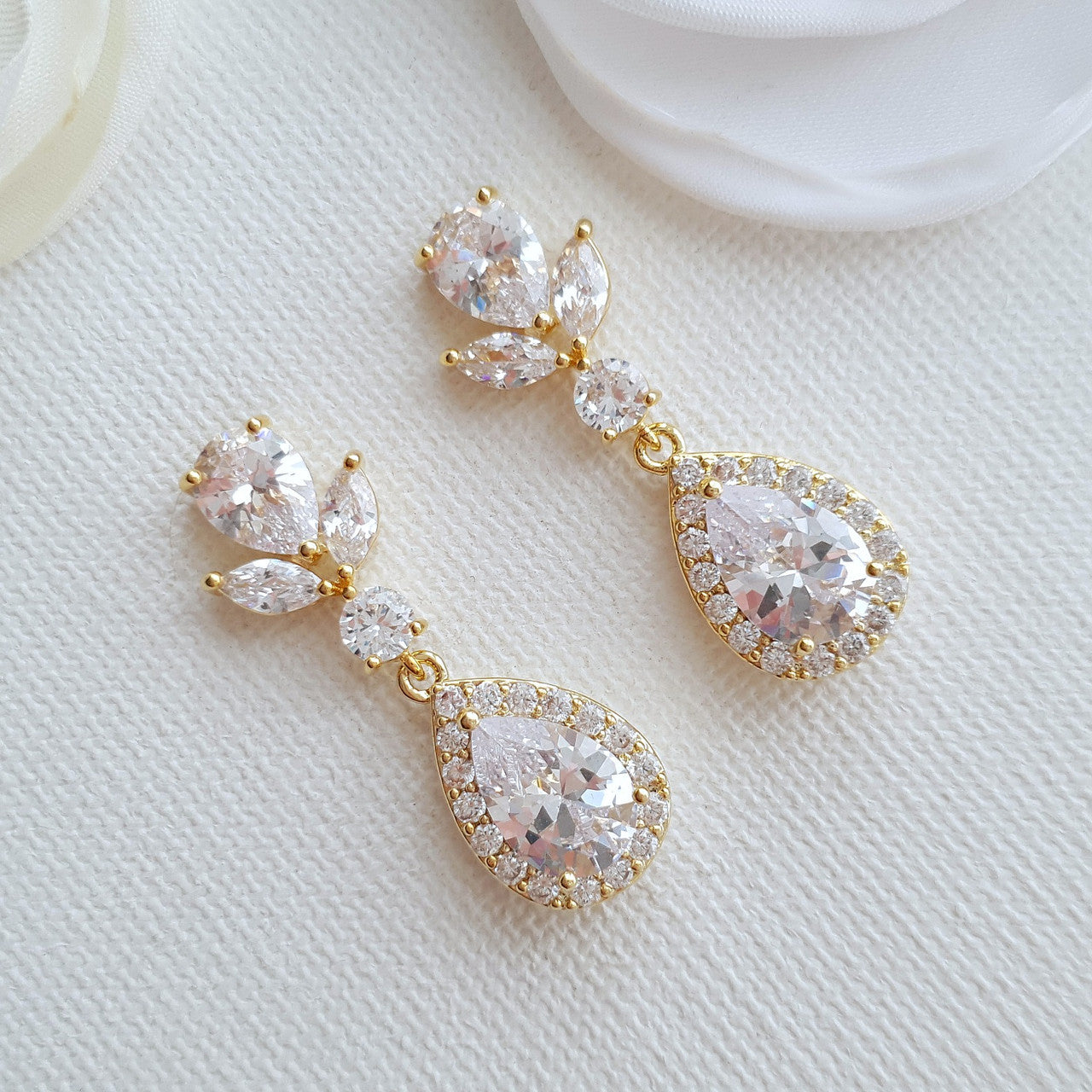 Crystal Teardrop Earrings-Emma