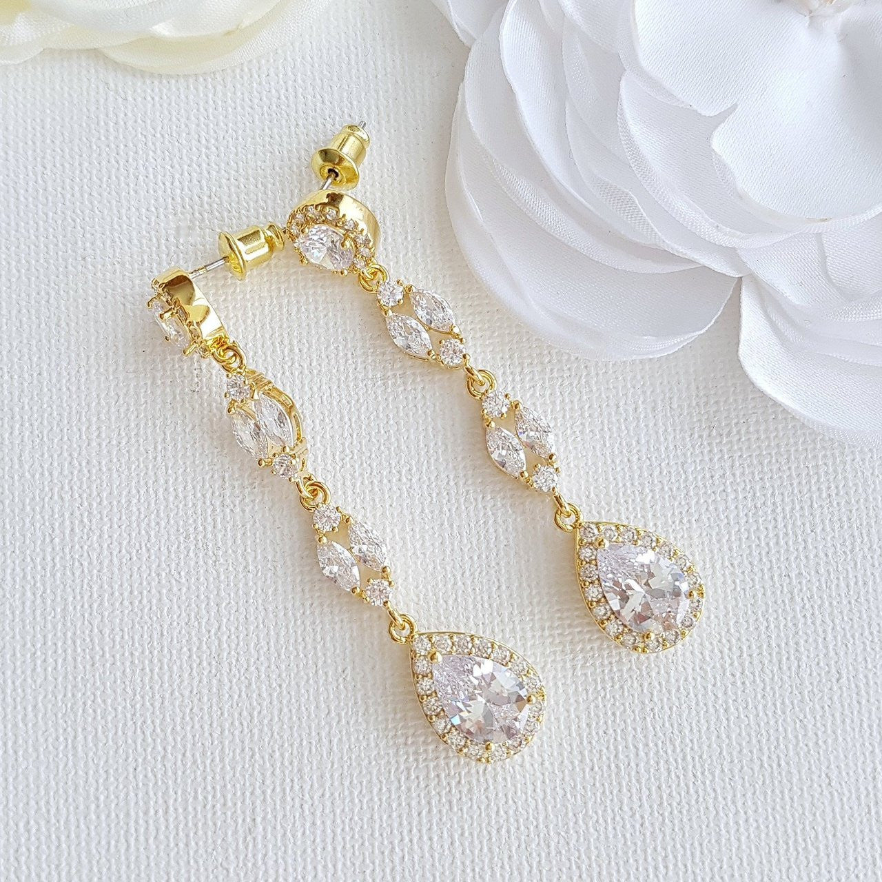 Long Gold Earrings- Hayley