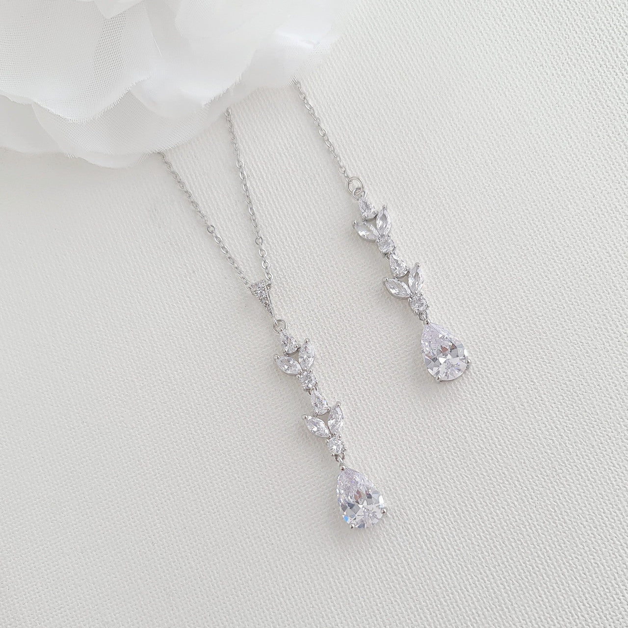 Bridal Necklace Set with Earrings Bracelet-Anya