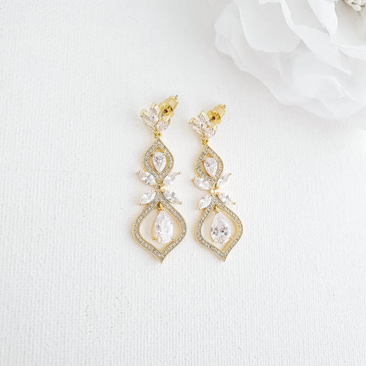 Wedding Earrings for Brides Rose Gold- Meghan