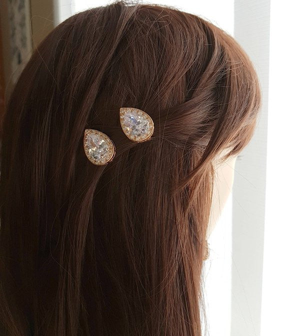 Bridal Hair Pins Rose Gold- Evelyn