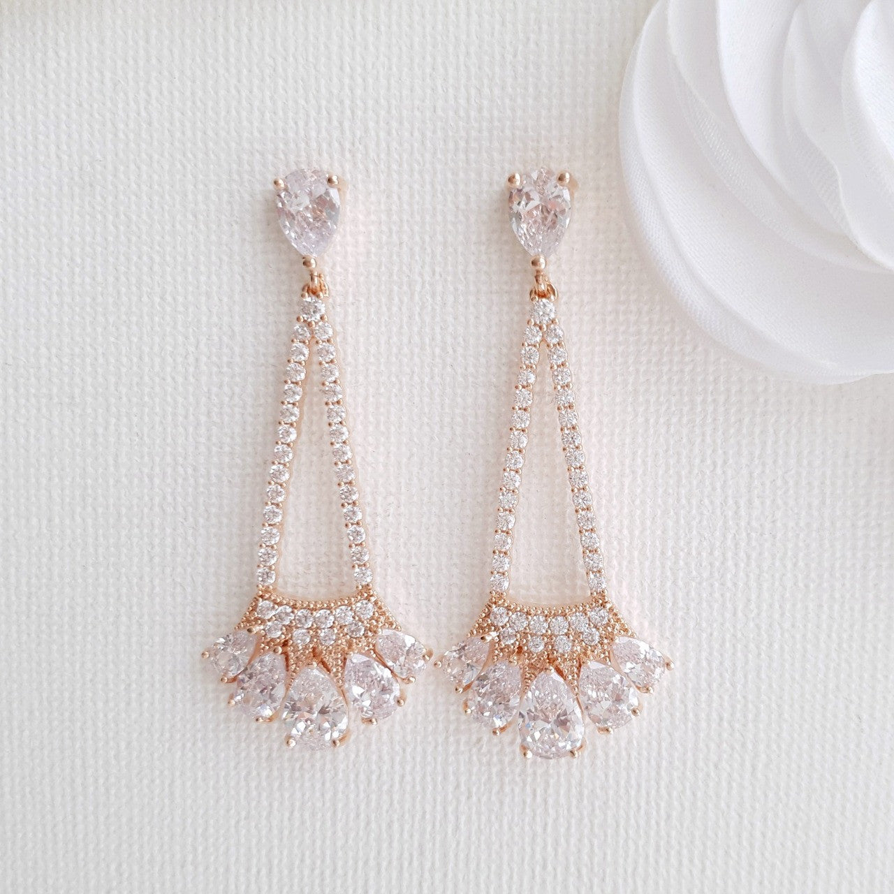 Gold Triangle Drop Earrings -Sydney