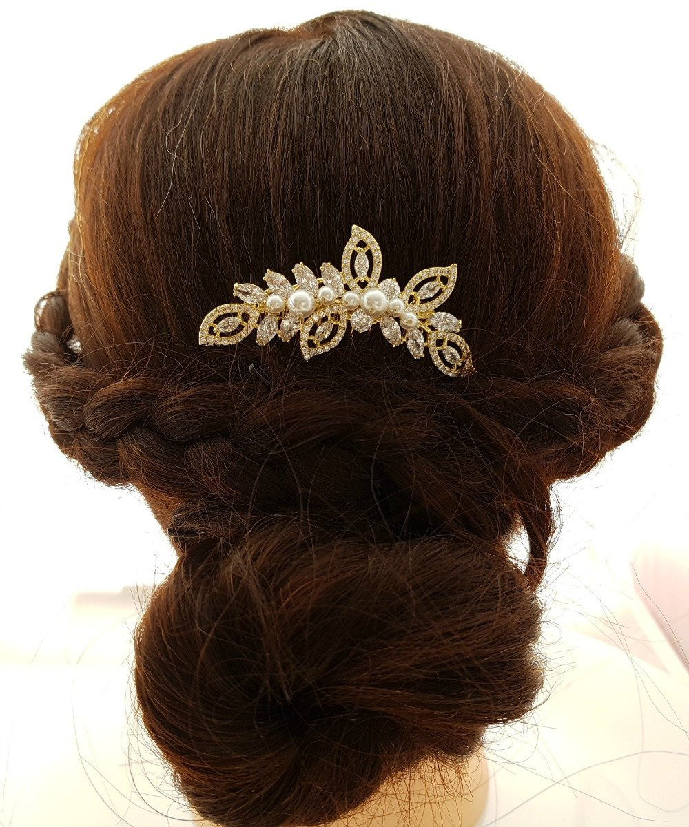 Rose Gold Wedding Hair Comb-Kerry