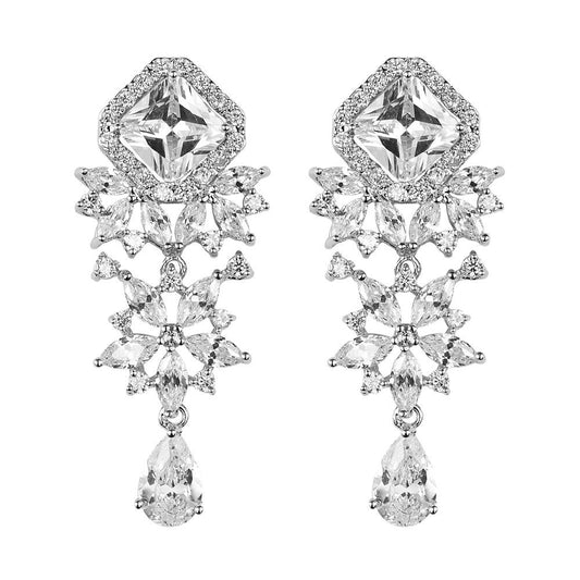 Wedding Drip Earrings in Cubic Zirconia