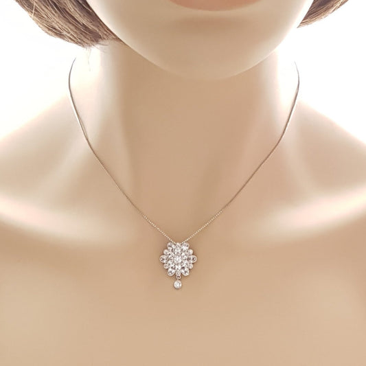 Flower Drop Necklace-Dahlia