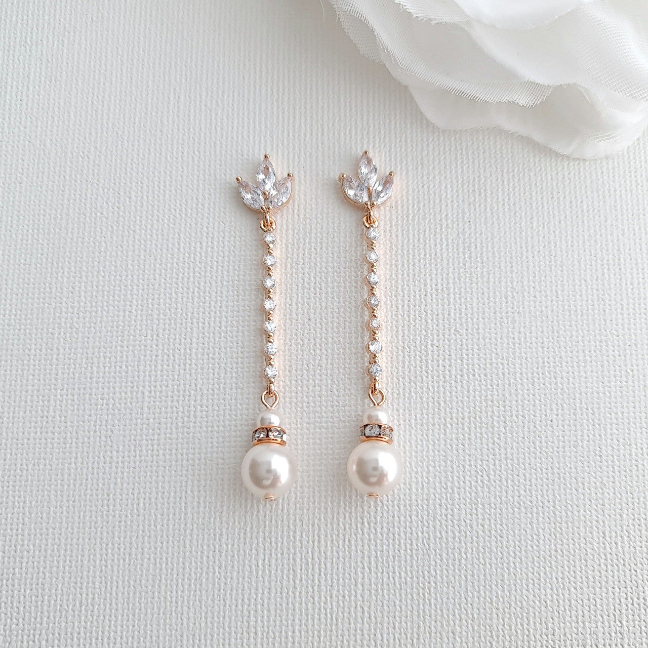 Pearl Drop Gold Earrings- Jodi