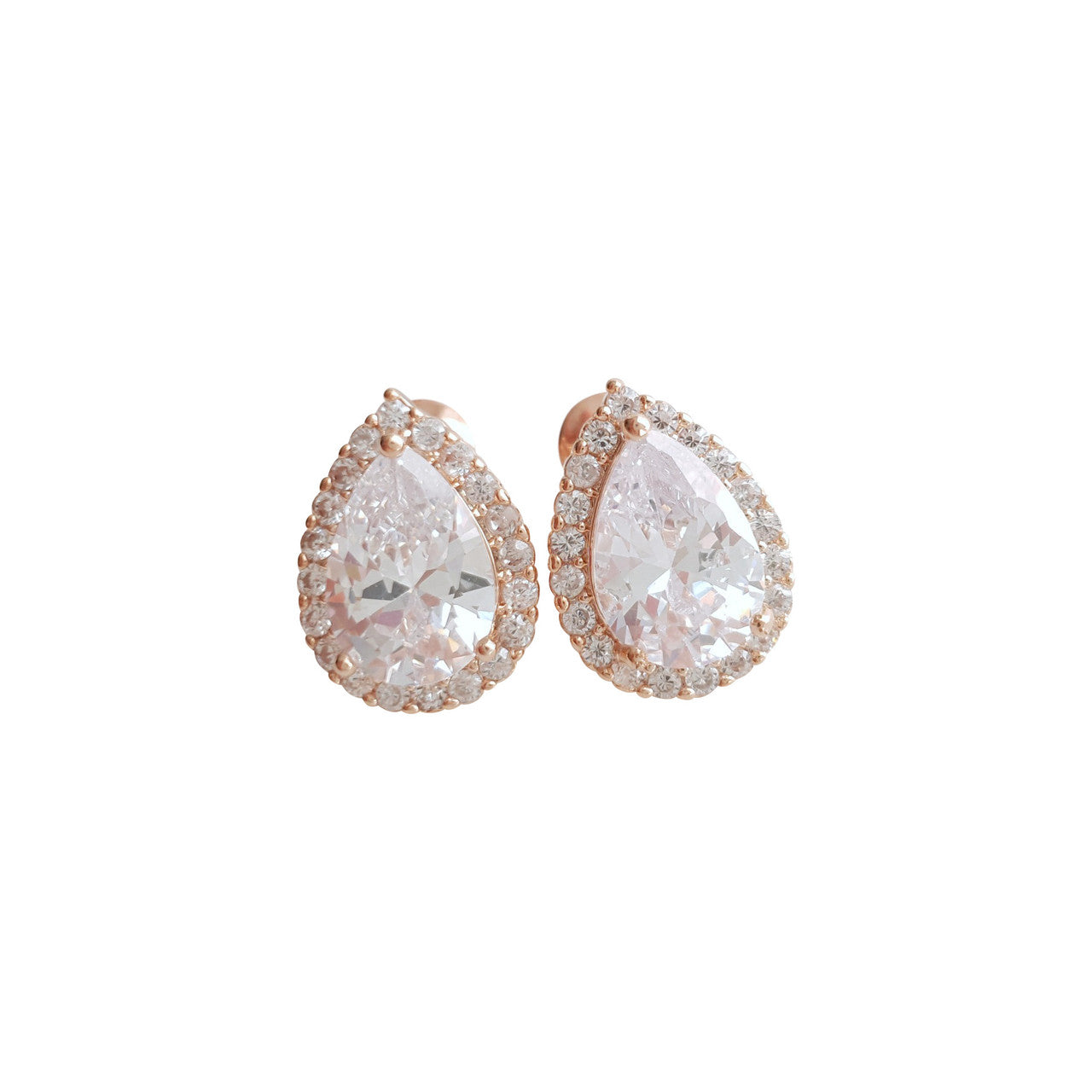 Gold Teardrop Stud Earrings- Emma