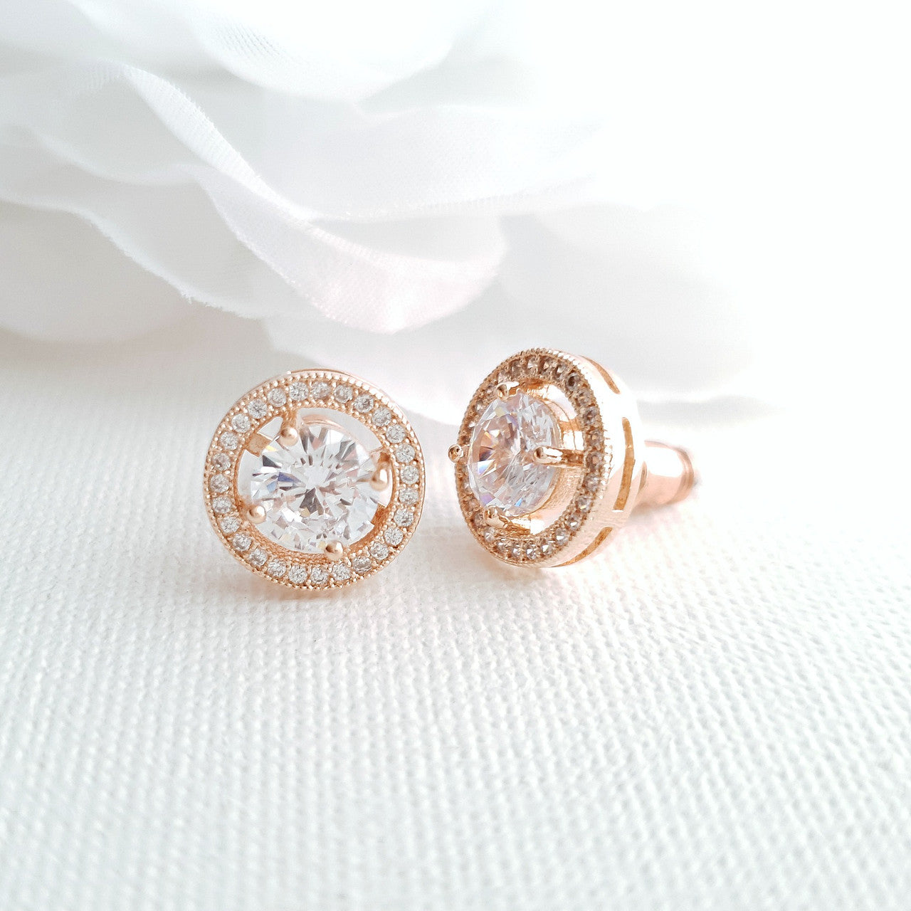 Rose Gold Wedding Day Jewelry Set- Denise