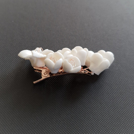 White Flower Wedding Hair  Clip-Lilac