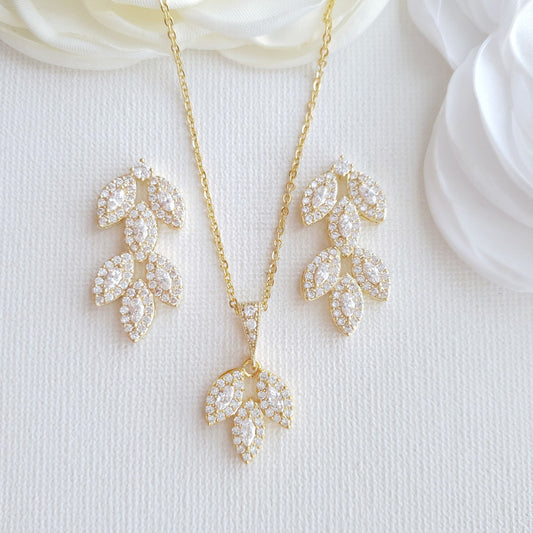 Crystal Wedding Jewellery Set-Abby