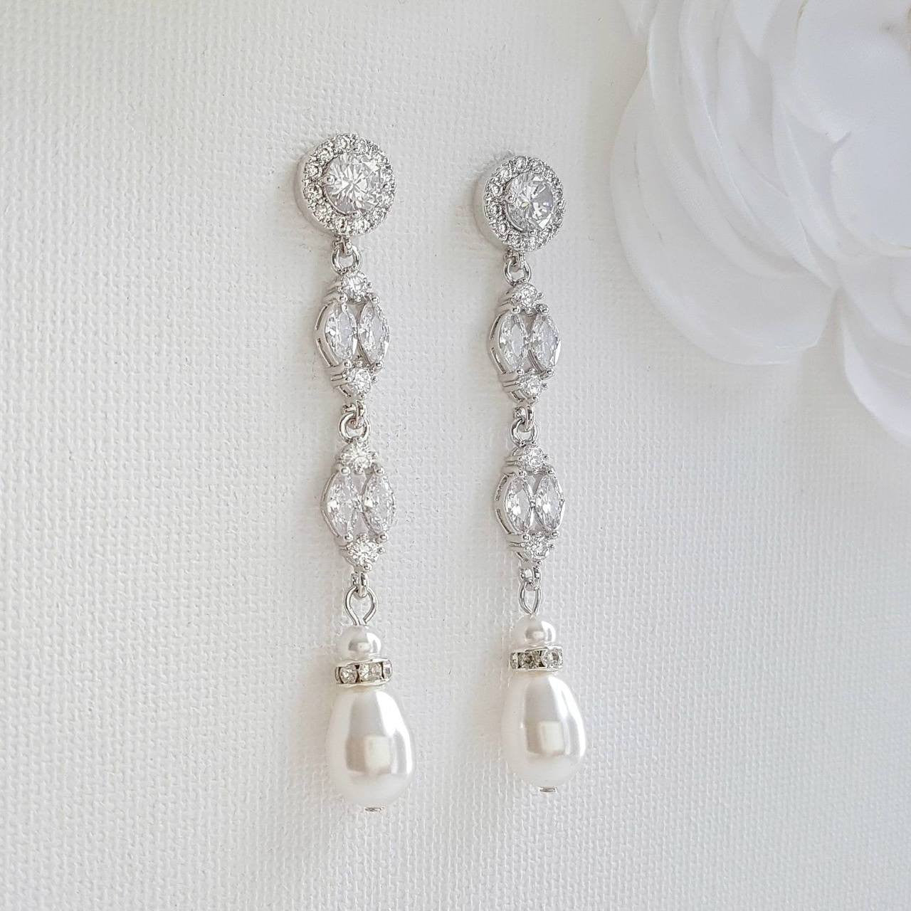 Gold Crystal Earrings-Hayley