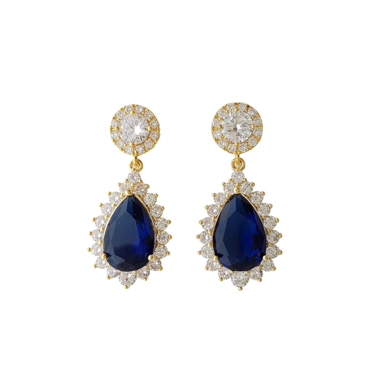 Blue Stone Earrings-Aoi