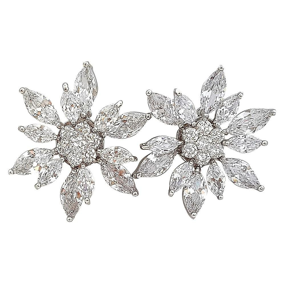 Big Flower Stud Earrings for Weddings