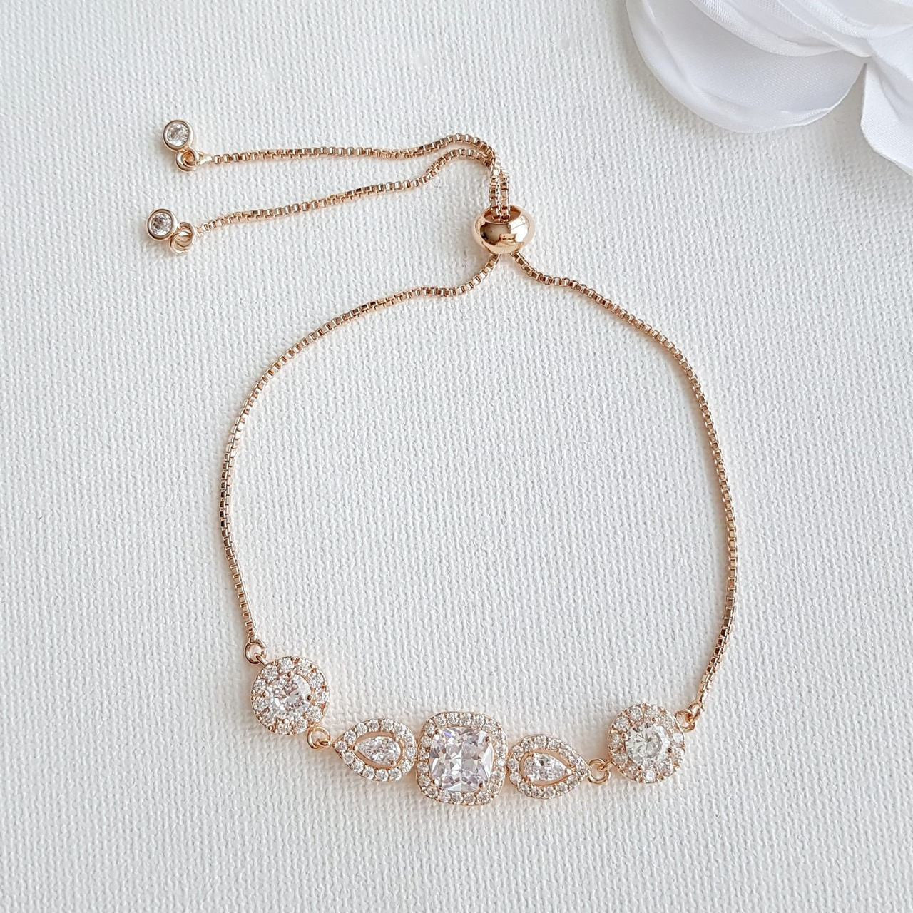 Wedding Gold & Crystal Bracelet- Gianna