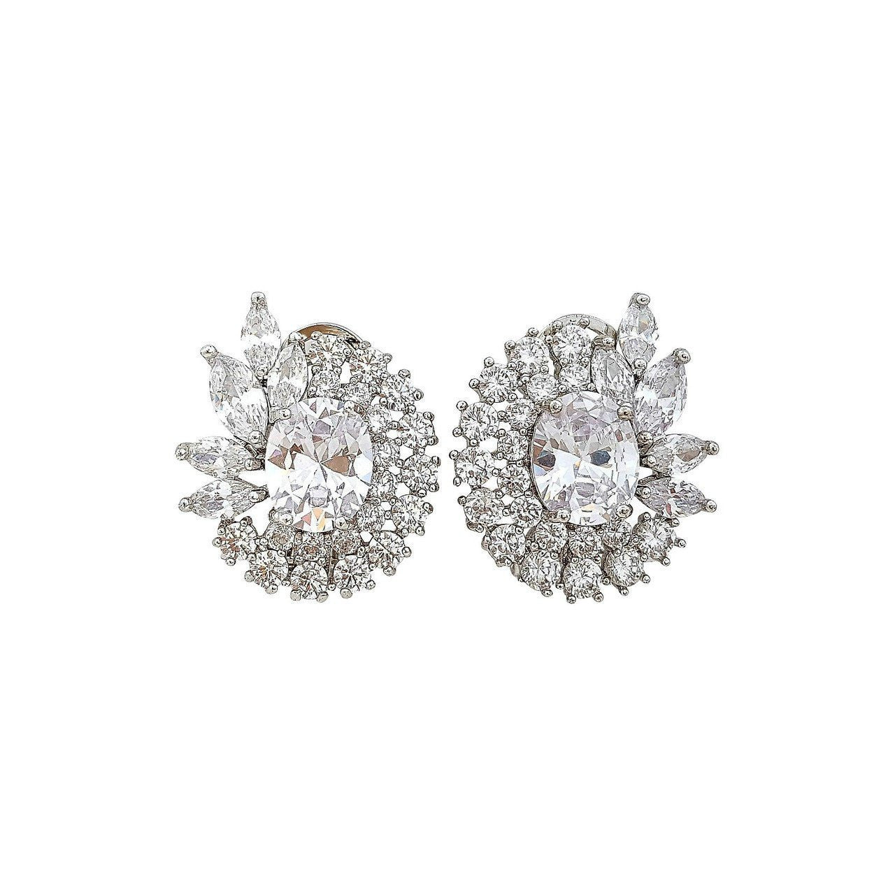 Large Flower Stud Earrings for Brides