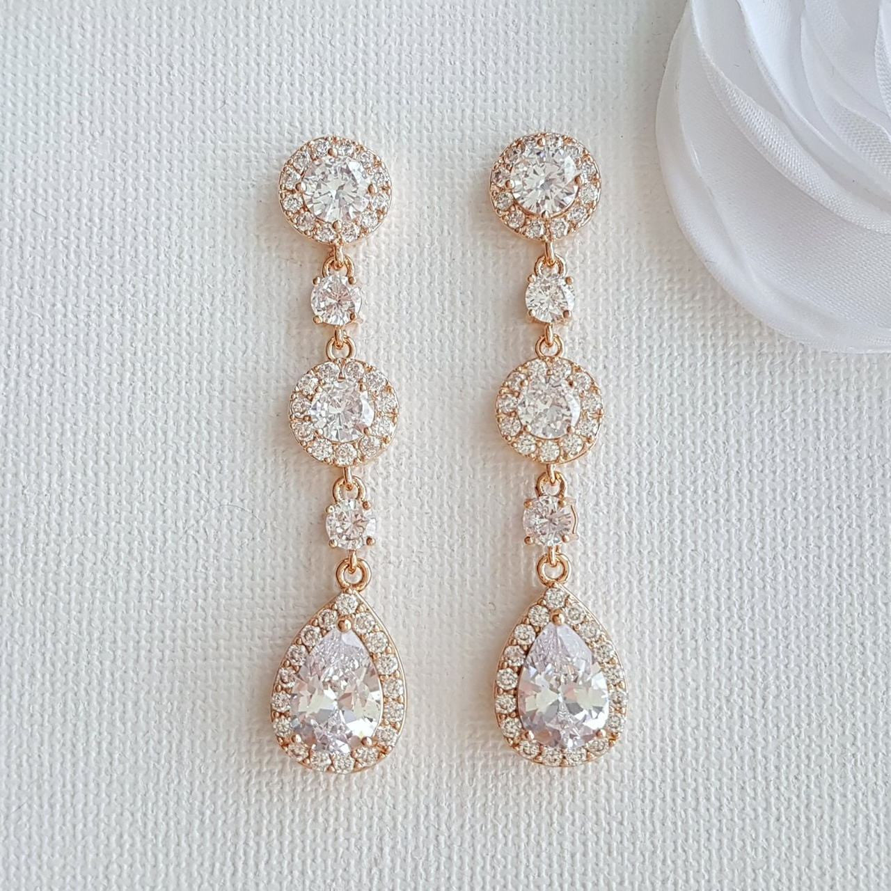 Rose Gold Clip On Earrings-Reagan