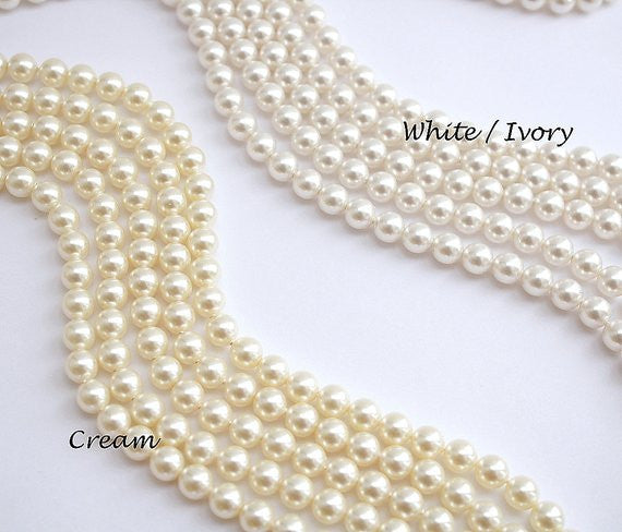 Gold Back Necklace With Pearl Drops-June