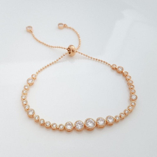 Rose Gold Bridal Bracelet, Bridesmaid Bracelet,Wedding Tennis Bracelet, Bangle Bracelet, Rose Gold Wedding Bracelet, Zara Bracelet