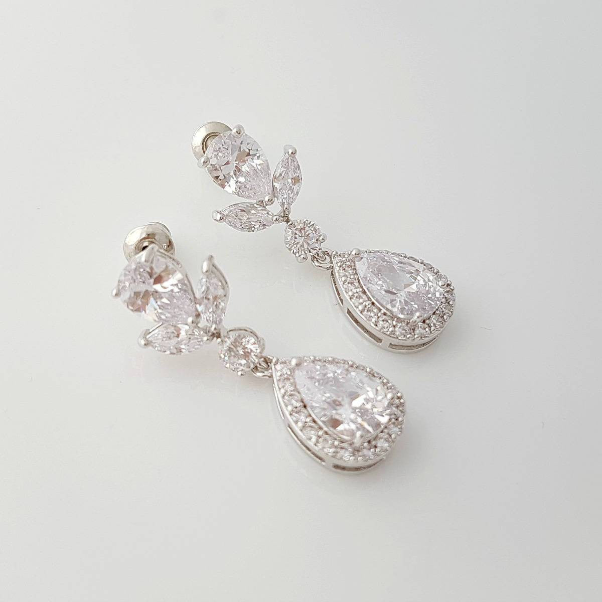 Crystal Teardrop Earrings-Emma