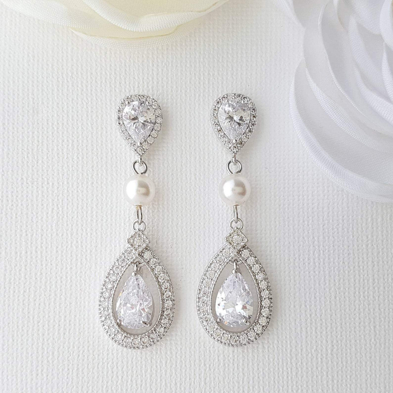 Bridal Necklace and Earring Set-Sarah