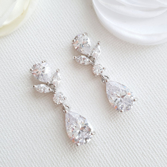 Small Clip on Drop Earrings Silver-Nicole