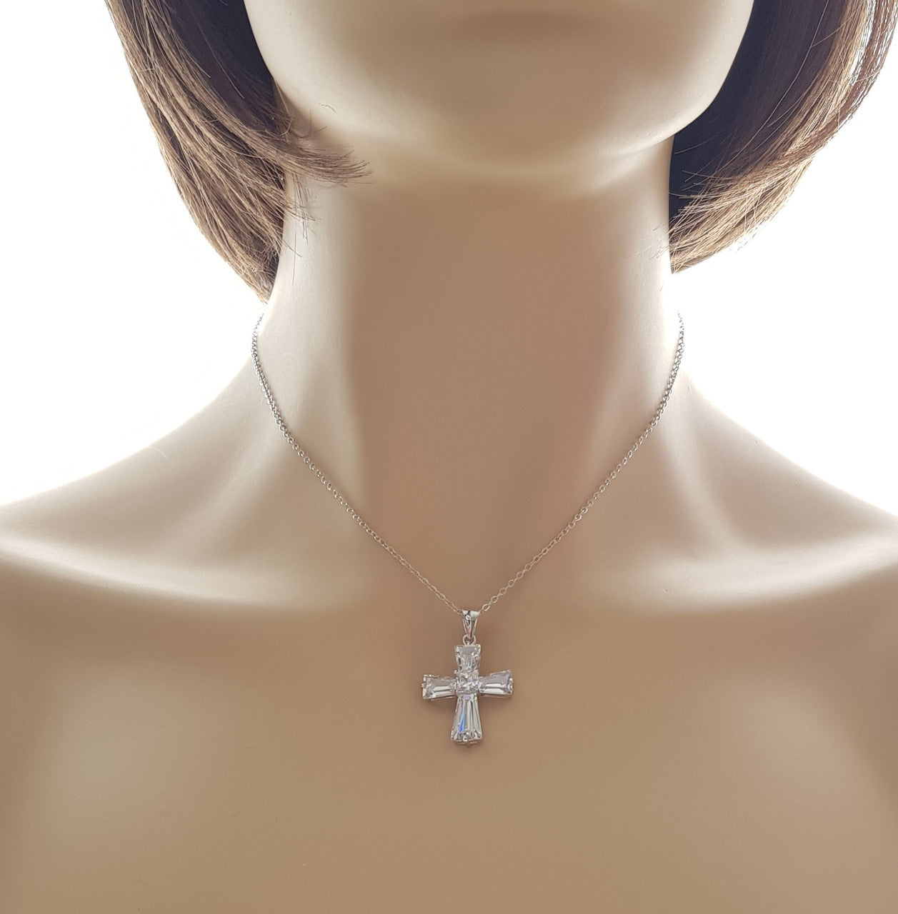 Cross Pendant in Cubic Zirconia -Chrissy