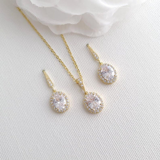 Bridal Party Jewellery Set Gold-Emily