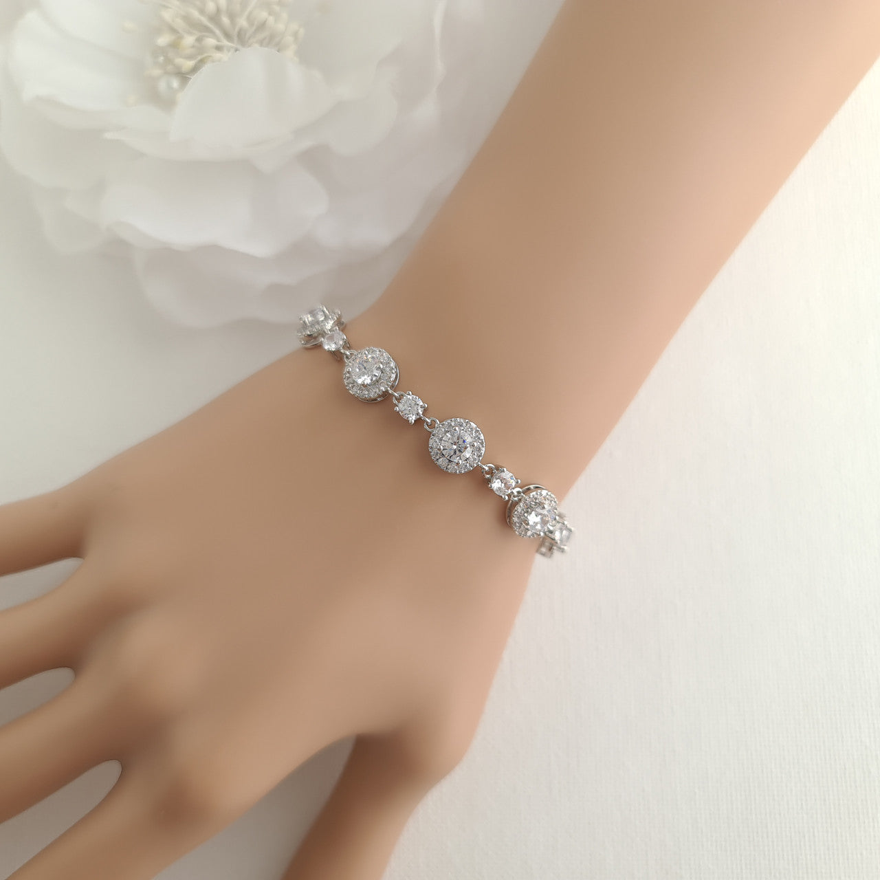 Wedding Bracelet Gift For Brides Matching Round Wedding Rings-Reagan
