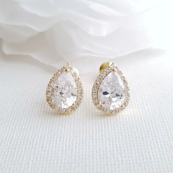 Teardrop Stud Earrings- Emma