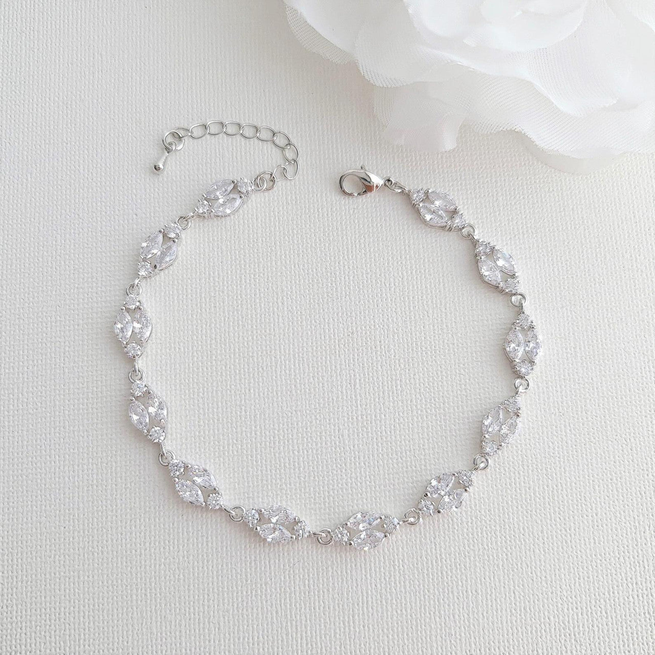 Gold Bridal Jewellery Set with Pearl Crystal Earrings Back Necklace Bracelet Set-Hayley